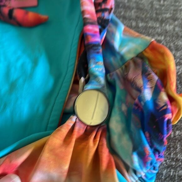 Brazilian Conal  Tropical Tie Dye Cheeky Bikini Swim set Made in Brazil Sz S - Picture 4 of 6